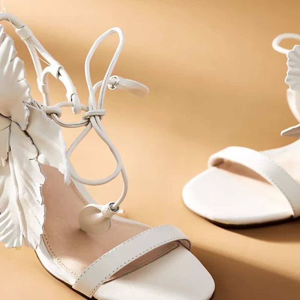 Cecelia New York White Lily Cut Out Wedges